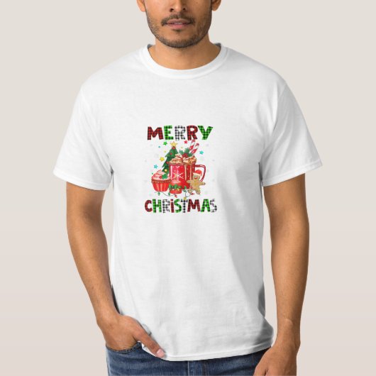 T-shirt Christmas Coffee Biscuit Lover (Devant)