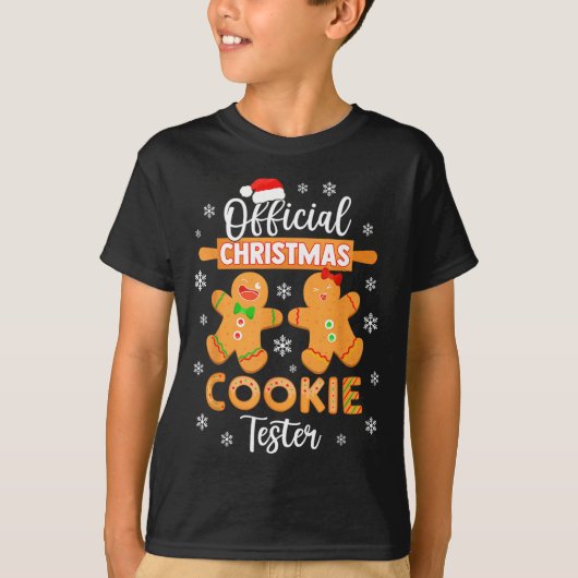 T-shirt Christmas Cookie Tester Taster Baking Crew Toddle (Devant)