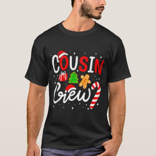T-shirt Christmas Cousin Crew Candy Cane Family Matching H (Devant)