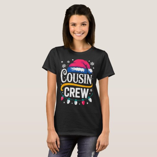T-shirt Christmas Cousin Crew Pajamas Kids Girls Toddler M (Devant entier)