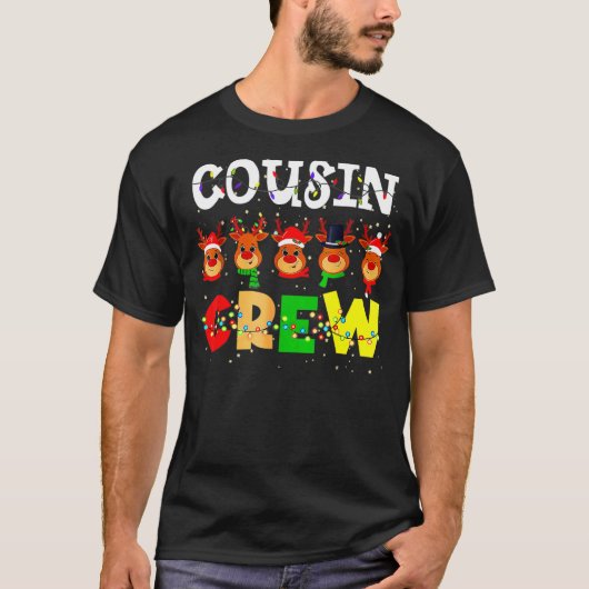 T-shirt Christmas Cousin Crew Reindeer Matching Family Pa (Devant)