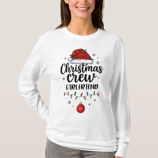 T-shirt Christmas Crew Girlfriend Santa Hat Matching Chris (Devant)
