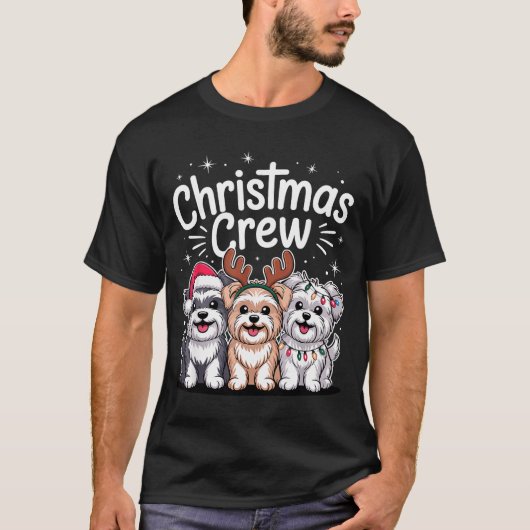 T-shirt Christmas Crew Xmas Puppy Dog Breed Funny Christma (Devant)
