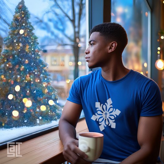 T-shirt Christmas Cross Snowflake Ornate Classic