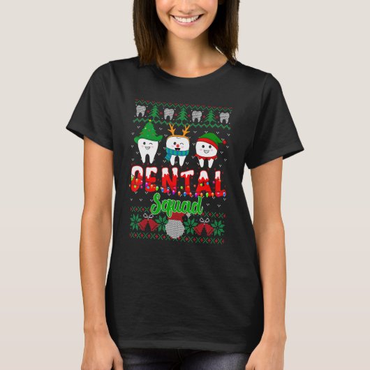 T-shirt Christmas Cute Teeth Dental Assistant Xmas Dental  (Devant)