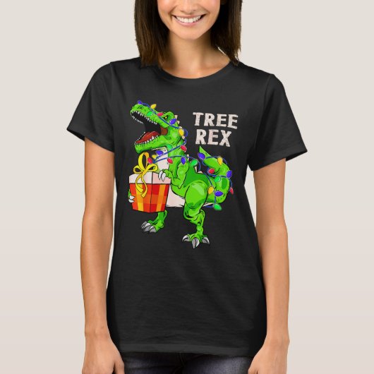 T-shirt Christmas Dinosaur Shirt Tree Rex Pajamas Xmas Men (Devant)