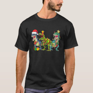 T-shirt Christmas Dinosaur T Rex Cute Santa Xmas Tree Rex