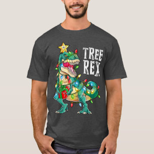 T-shirt Christmas Dinosaur Tree Rex Pajamas Men Boys Xmas