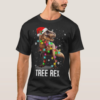 T-shirt Christmas Dinosaur Tree Rex Pajamas Men Boys Xmas