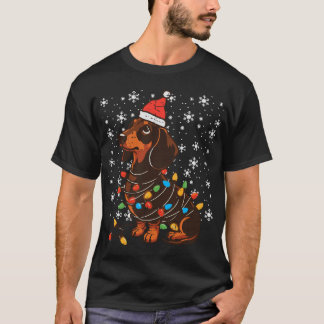 T-shirt Christmas Dog Dachshund Santa Xmas Wiener