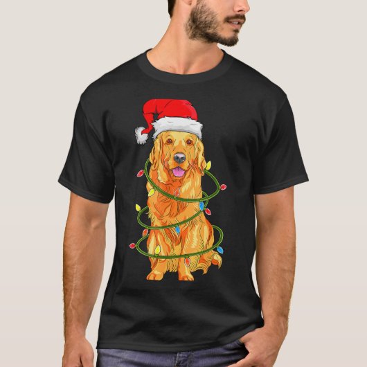 T-shirt Christmas Dog Shirt, Christmas Golden Retriever Pa (Devant)