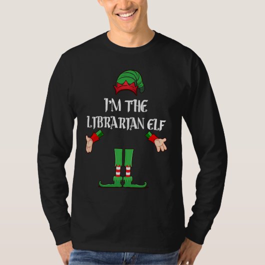 T-shirt Christmas Elf  I'm The Librarian Elf Xmas (Devant)