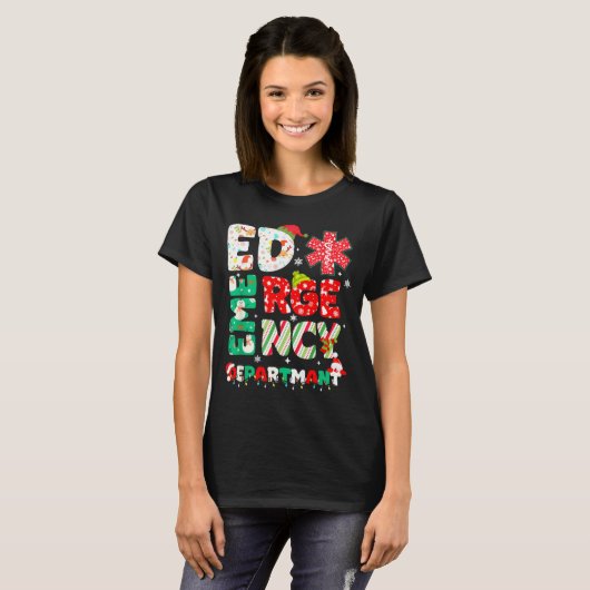 T-shirt Christmas Emergency Room Er Rn Nurse Department He (Devant entier)