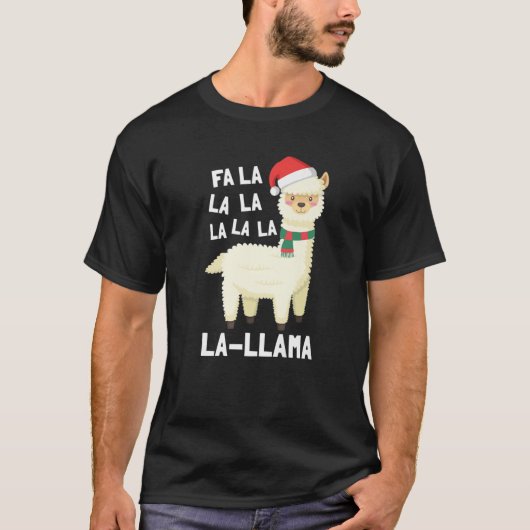 T-shirt Christmas Fa La Llama (Devant)