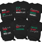 T-shirt Christmas Family Matching Funny Naughty List Gen Z