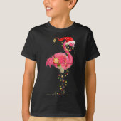 T-shirt Christmas Flamingo In Martini Gl For Trocal Holida (Devant)