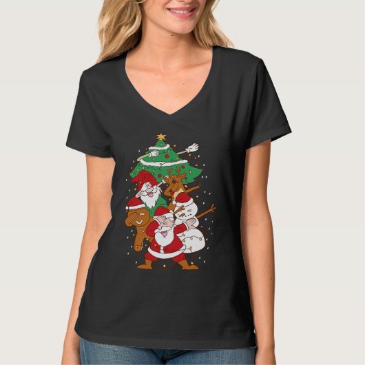 T-shirt Christmas Fun Santa Deer Elf Ginger (Devant)