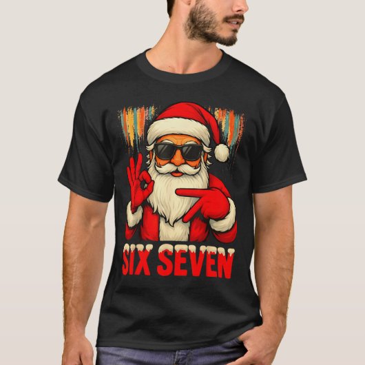 T-shirt Christmas Funny Six Seven 6 7 Meme Santa Men Boys (Devant)