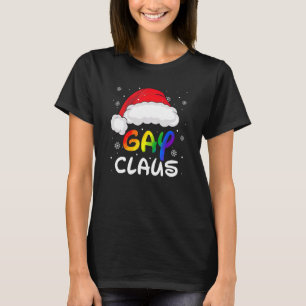 T-shirt Christmas Gay Claus arc-en-ciel Santa Hat LGBT Pri