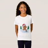 T-Shirt Christmas Gingerbread Cookie playing soccer (Devant entier)