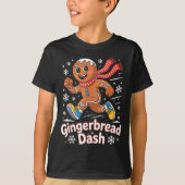T-shirt Christmas Gingerbread Dash Running Runner Xmas Mar (Devant)