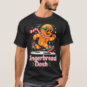 T-shirt Christmas Gingerbread Dash Running Runner Xmas Mar (Devant)