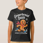 T-shirt Christmas Gingerbread Dash Running Runner Xmas Mar (Devant)