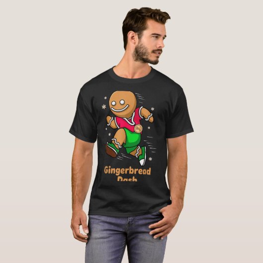 T-shirt Christmas Gingerbread Dash Running Runner Xmas Mar (Devant entier)