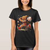 T-shirt Christmas Gingerbread Man Srts Player Funny Baseba (Devant)