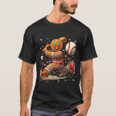 T-shirt Christmas Gingerbread Man Srts Player Funny Baseba (Devant)