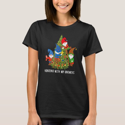T-shirt Christmas Gnome Hanging with My Gnomies Tree Holi (Devant)