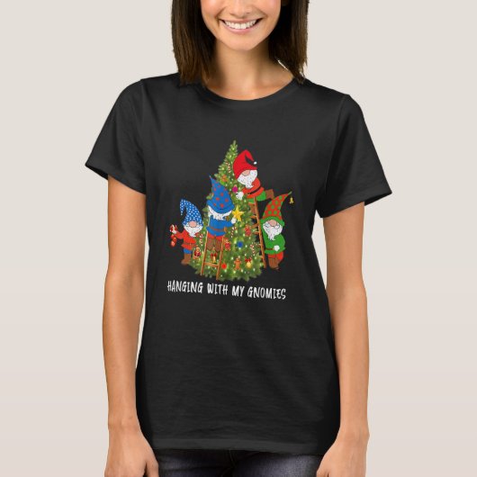 T-shirt Christmas Gnome Hanging With My Gnomies Tree Holid (Devant)
