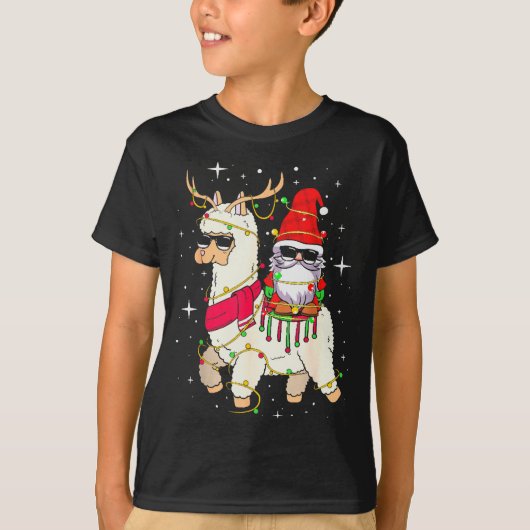 T-shirt Christmas Gnome On Llama, Cute Alpaca Chanukah Chr (Devant)