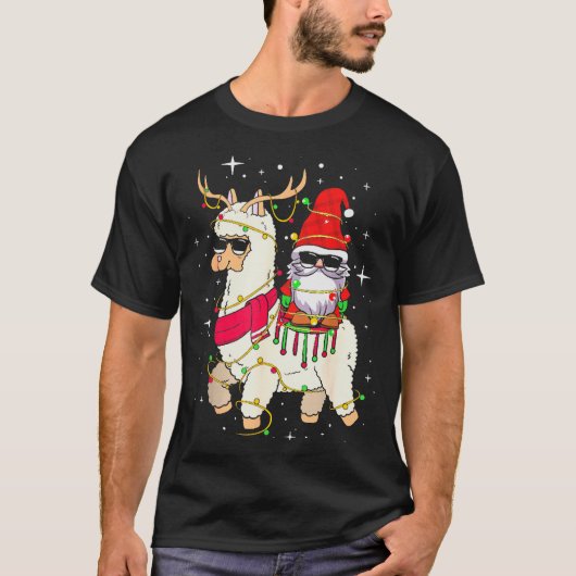 T-shirt Christmas Gnome On Llama, Cute Alpaca Chanukah Chr (Devant)