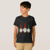 T-shirt Christmas Gnome Trio Buffalo Plaid Lights Cute Xma (Devant entier)