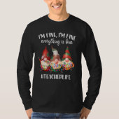 T-shirt Christmas Gnomes I'm Fine Everything Is Fine Teach (Devant)