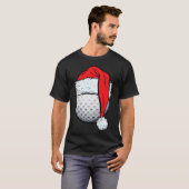 T-shirt Christmas Golf Ball Santa Hat Xmas Golf Boys Me (Devant entier)