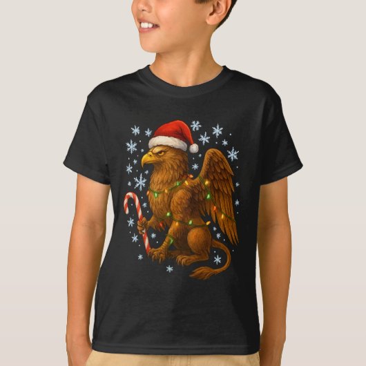 T-shirt Christmas Griffin Magic Mythical Holiday Srit Long (Devant)