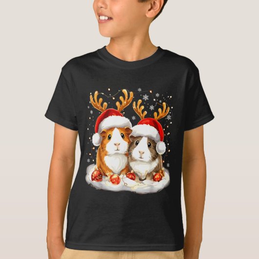 T-shirt Christmas Guinea G Reindeer Xmas  (Devant)