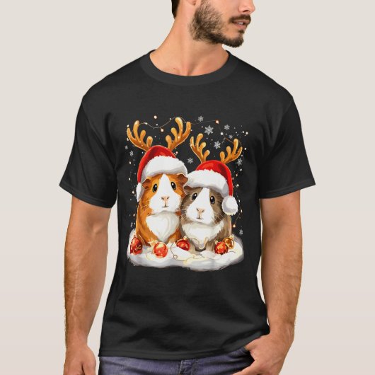 T-shirt Christmas Guinea G Reindeer Xmas  (Devant)