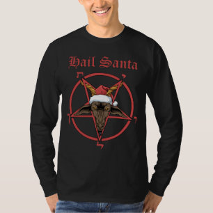 T-shirt Christmas Hail Père Noël Satanism Goat Satan Bapho