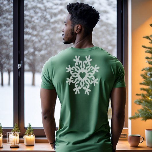 T-shirt Christmas Heart Snowflake Ornate Classic