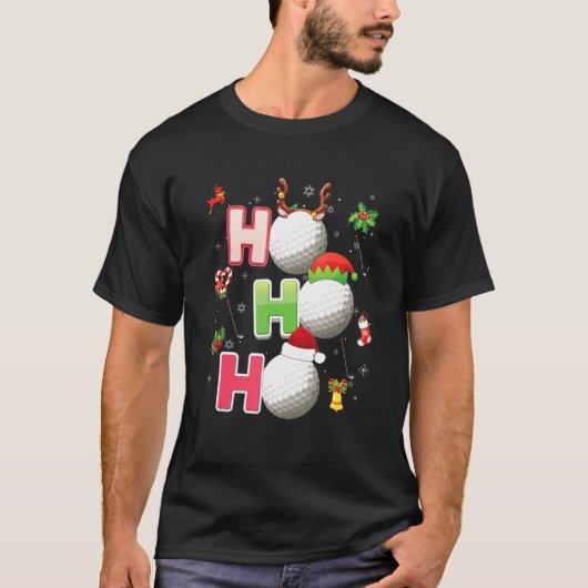 T-shirt Christmas Ho Ho Ho Golf Pajama Santa (Devant)