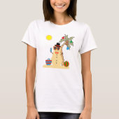 T-shirt Christmas Holiday Beach Tropical Snowman (Devant)