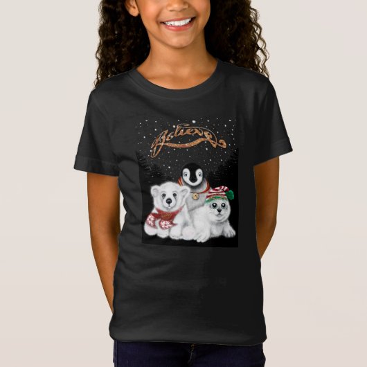 T-Shirt Christmas holiday Northpole bear penguin seal (Devant)