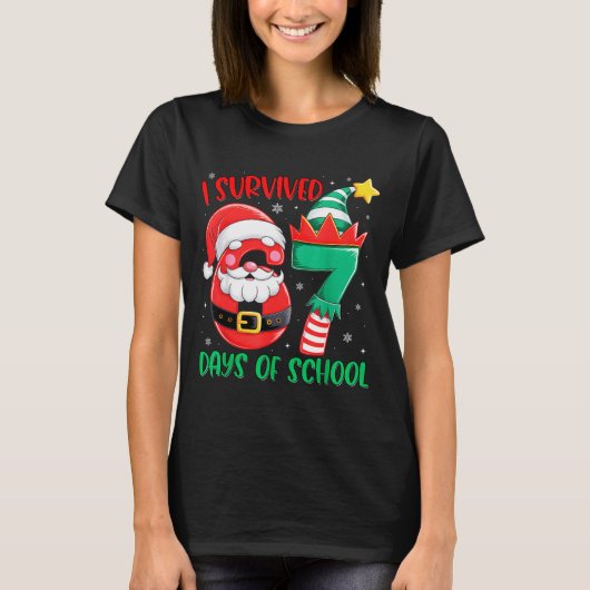 T-shirt Christmas I Survived 67 Days Of School Funny Six S (Devant)