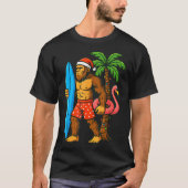 T-shirt Christmas In July Bigfoot Hawaiian Xmas Palm Tree (Devant)