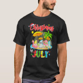 T-shirt Christmas In July Gnome Santa Claus Flamingo Summe (Devant)