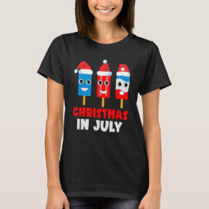 T-shirt Christmas In July Ice Pops À Santa Hat Kids Toddl