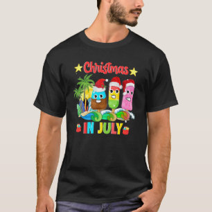 T-shirt Christmas In July Ice Pops À Santa Hat Kids Toddl